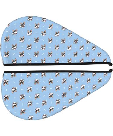 Hair Towel Wrap - Quick Drying Towel Turban with Button | French Bulldog Design - Buy Online on GoSupps.com