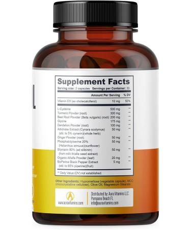 Hepatol Liver Cleanse Detox Supplement with Turmeric & L-Cysteine - 60 Ct for Liver Health & Digestion - Buy Online on GoSupps.com