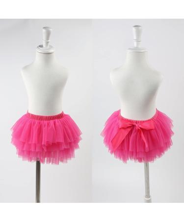 Hoolchean Baby Girls Tutu Skirt Set with Flower Headband & Diaper Cover | 1-2 Years | Rosy Pink - Buy Online on GoSupps.com
