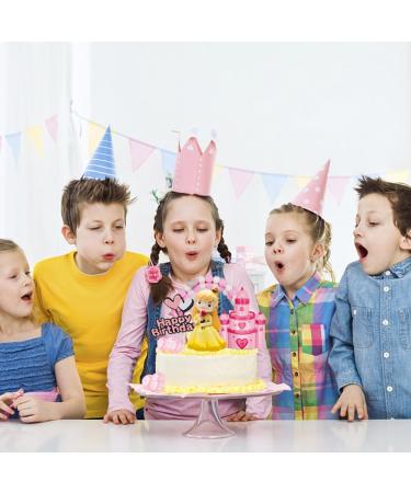10pcs Princess Cake Topper Castle Cake Decoration for Girl Kid Happy Birthday Party Decorations Princess Baby Shower Supplies Orange - Buy Online on GoSupps.com