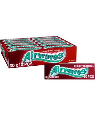 Airwaves Chewing Gum Sugar Free Cherry Menthol 30 Packs of 10 Pieces & Airwaves Chewing Gum Sugar free Black Mint Menthol 30 Packs of 10 Pieces - Buy Online on GoSupps.com