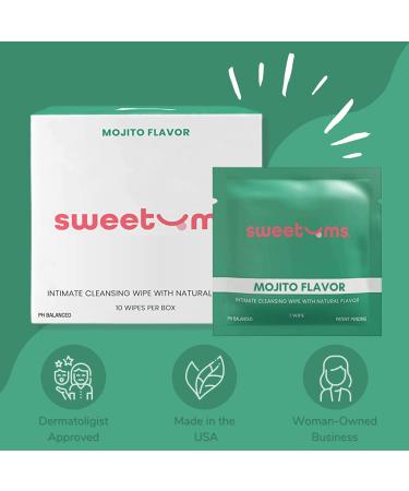 Sweetums Mojito Feminine Wipes - Individually Wrapped, pH Balanced Intimate Wipes - Pack of 10 - Buy Online on GoSupps.com