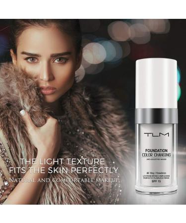 2 Pack TLM Color Changing Foundation For Aging Skin Liquid Makeup Base Nude Face Cover Concealer Cream Warm Skin Tone Moisturizing Cover 30 mL - Buy Online on GoSupps.com