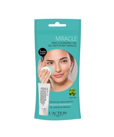 L'Action Paris Clean Miracle Deep Cleansing Gel Enriched With Cucumber Extract & Aloe Vera Slows Facial Growth & Removes Dead Cells - 40ml