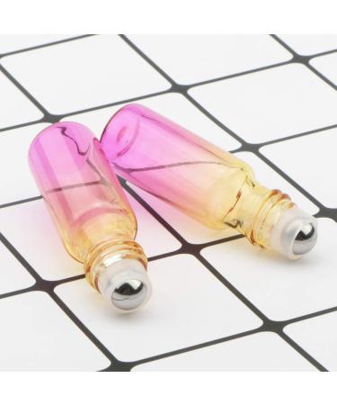 Rowiz 15PCS 5ml Yellow-Rose Red Gradient Color Glass Roll on Bottles UV Protection Empty Sample Vial Essential Oil Glass Bottles with Stainless Steel Roller Balls and Golden Screwcap with Buckle - Buy Online on GoSupps.com
