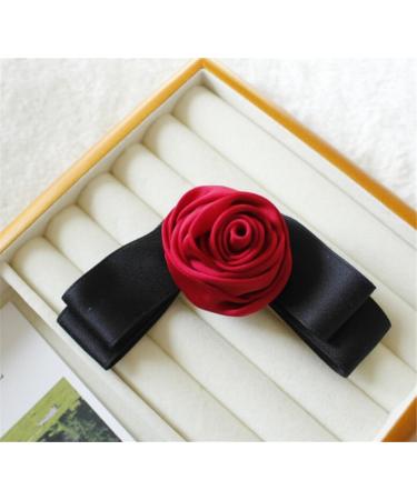 gaobaozhu Rose Black Bow Vintage Style Fabric Flower Hair Clip Women's Butterfly Knot Suitable for Dating and Daily Dressing - Buy Online on GoSupps.com