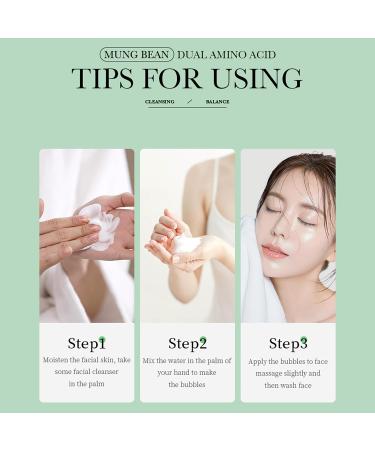 BIOAQUA 98% Mung Bean Amino Acid Facial Cleansing Foam | Oil Control & Anti-Oxidation | 150ml - Buy Online on GoSupps.com