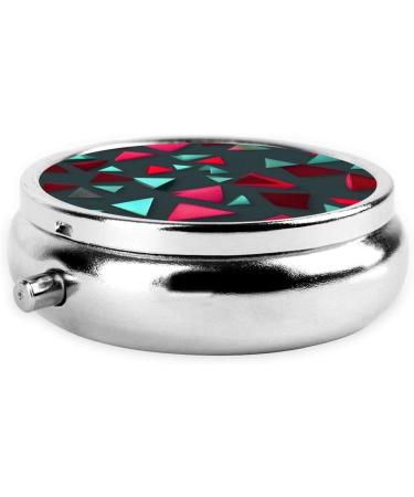 Triangular Pattern Round Pill Box | 3 Compartment Organizer | Portable Travel Pill Box for International Shipping - Buy Online on GoSupps.com
