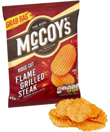 McCoy's FLAME GRILLED STEAK Grab Bag Crisps 45g (Multipack BOX of 36) - Fully loaded with flavour iconic ridged crisp unmistakable crunch Multipack Flame Grilled Steak 1 count (Pack of 36) - Buy Online on GoSupps.com