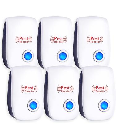 Ultrasonic Pest Repeller Pest Repellent Ultrasonic Plug in Mouse Repellent Spider Repellent for House Indoor Electronic Pest Control Device for Bugs Spiders Insects Mice Roaches Mouse 6 Packs