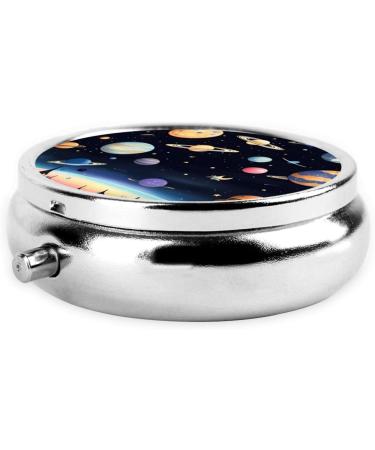 Saturn Jupiter Earthround Pill Box - 3 Compartment Portable Travel Organizer for Easy Medication Management - Buy Online on GoSupps.com