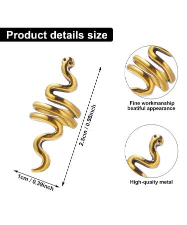 WLLHYF 18-Piece Metal Hair Clip Set for Women & Girls - Spiral Serpent Celtic Hair Cuffs & Dreadlock Coil Jewelry in Gold & Silver - Buy Online on GoSupps.com
