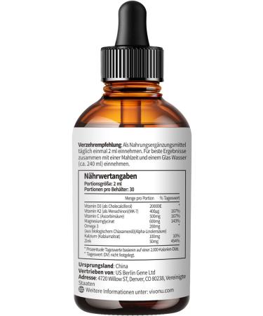Vitamine D3 K2 20000 UI avec MK7-300 en Huile de coco vierge | Soutient l'Absorption du Calcium et la Sant des Os du Syst me Immunitaire et du C u - 60 ml - Buy Online on GoSupps.com
