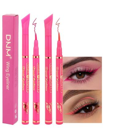 evpct 2Pcs Pink Coral Pink Liquid Wing Eyeliner Stamp Eye Pencil Makeup Sets Waterproof Colored Color Eye Liners Stamps Shapes delineador de ojos contra el agua delineadores de colores para ojos 3&9 2 Count (Pack of 1) P...