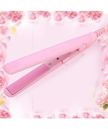 2 in 1 Mini Hair Straightener and Curler - Ceramic Tourmaline Flat Iron for Sleek Waves & Curls (Pink) - International Shipping Available - Buy Online on GoSupps.com