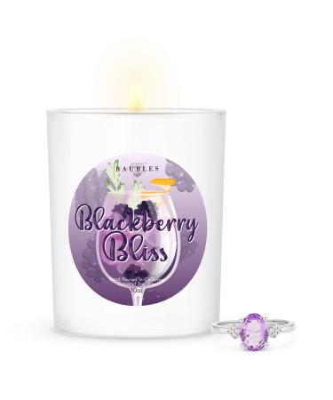 BlackBerry Bliss Iridescent 10 oz Candle with Hidden Jewelry - 100% Soy & Coconut Blend Blackbberry Bliss Earrings