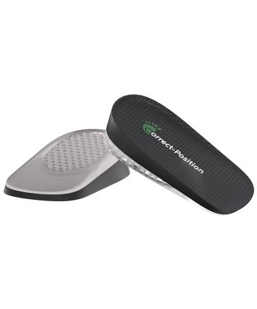 Correct Position Heel Lift Inserts Thick Heel Cushioning Height Increase Insoles Heel Cup Shoe Heel Inserts for Heel Spurs Heel Pain Plantar Fasciitis Achilles Tendonitis (0.6" Height Black) 0.6" Height Black