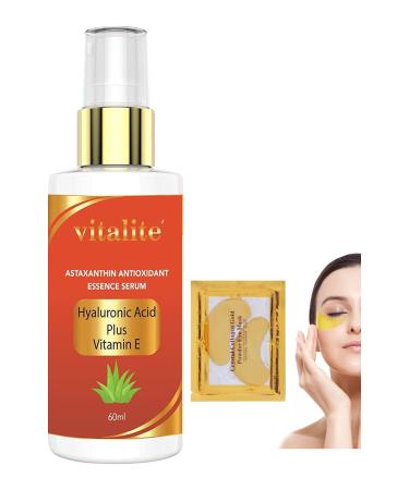 Astaxanthin Cream Serum Antioxidant Anti-aging Facial Vitamin A  C  E  Hyaluronic Acid Sun UV Shield  Face Serum Supports Skin Hydration & Firmness  Rejuvenation Face Serum Plus Collagen Eye Mask