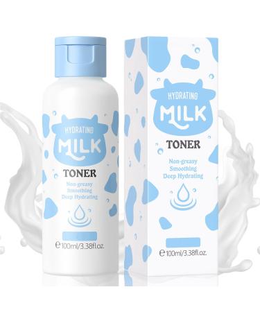 Milk Toner - Hydrating & Refreshing Toner for Face Soothes Skin Locks in Moisture Reduces Redness Made Without Dyes or Alcohol Hypoallergenic Suitable for All Skin Types 3.53 OZ
