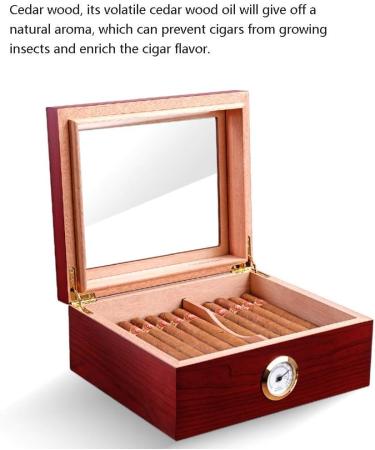 Humidor Cigar Moisturizing and Humidity Cigar Box Portable Cigar Storage Box-Cigar Protector-can Hold 50 - Buy Online on GoSupps.com