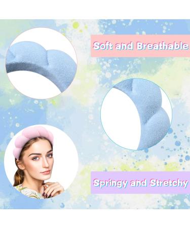 Yoiemivy 4 Pcs Spa Headband for Women - Puffy Sponge Makeup Headband for Skincare, Face Washing & Makeup Removal - Buy Online on GoSupps.com