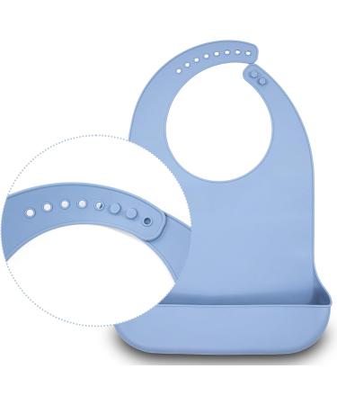 Adult Bibs Adjustable and Washable Silicone Clothes Protectors to Dining Bib with Crumb Catcher for Men/Women/Elderly(2 pcs) - Buy Online on GoSupps.com