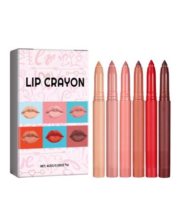 6pcs Lipstick Pencils Lip Liner Waterproof Practical Lip Pencils for Various Occasions