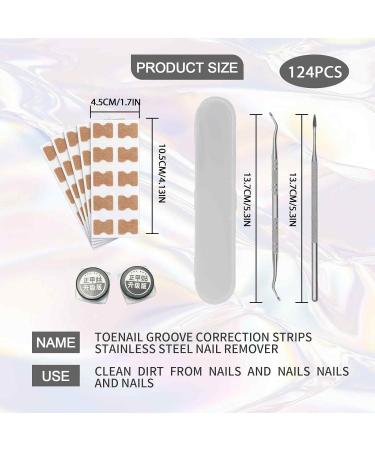 MFCGHXR Nail Care Toenail Correction Patch Set of 124 Includes Patch Nail Stickers File Lifter & Remover Black L - Buy Online on GoSupps.com
