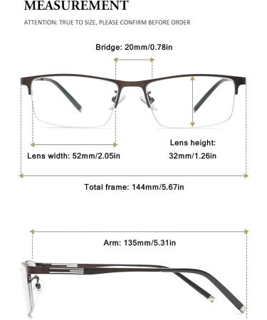 Vevesmundo Self-Tinting Blue Light Filter Glasses | Photochromic Sun Reading Glasses for Men | Metal Half-Brand Sunglasses with UV Protection - Buy Online on GoSupps.com