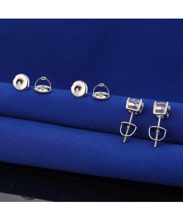 14k Gold Plated 925 Sterling Silver Screw Earring Backs - Hypoallergenic, 2 Pairs, Fits Threaded Post 0.032'' White - Buy Online on GoSupps.com