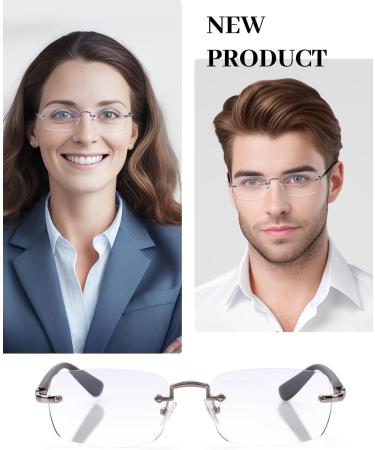 Shop Luff Rimless Reading Glasses for Men & Women - Ultra-Light Anti-Blue Light Frameless Readers (2.5x Black) - Comfortable Classic Design - Buy Online on GoSupps.com