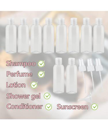 Zoe Tekway 10-Pack Transparent 100ml Travel Bottles Set - Empty Hand Luggage Containers with Flip Cap Nozzles & Funnel for Easy Filling - Buy Online on GoSupps.com
