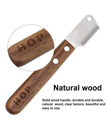 Yuip Dog Stripping Knife - Professional Ergonomic Tools for Dog Grooming | Wooden Handle & Trimmetters for Perfect Coat Care - Buy Online on GoSupps.com