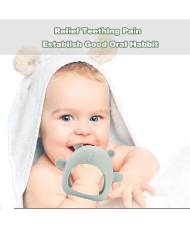 AEOLZ Silicone Baby Teething Mitten Toy for Babies 3+ Months | BPA Free Green Teether for Soothing Sore Gums and Anti-Drop Design - Buy Online on GoSupps.com