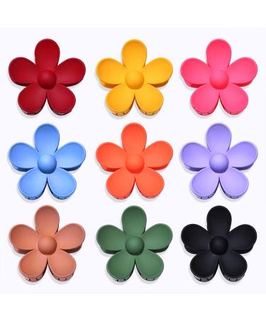 HZEYN Flower Hair Claw Clips Matte Large Strong Holder Hair Clips for Women Thick Hair Flower Claw Clip Y2K Hair Styling Accessories Dark Color B:multi-color dark