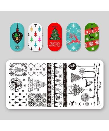 6-Piece Nail Art Stamping Plates Set - Christmas Tree Deer Snowflake Designs | Mwoot International Shipping - Buy Online on GoSupps.com