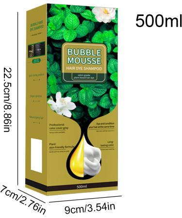 Foam hair dye Bubble Mousse shampoo natural hair mousse with plantbased dye formula unisex and sustainable 500 ml perfect for home travel hair treatment Brown Black - Buy Online on GoSupps.com