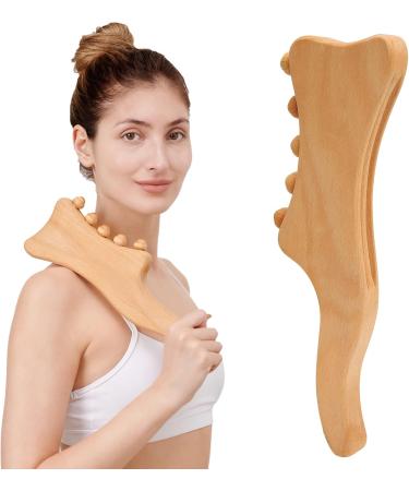 LUQEEG Wooden Therapy Massage Tools - GUA SHA & Hand Massager | Relief for Neck Body Pain & Muscle Tension - Buy Online on GoSupps.com