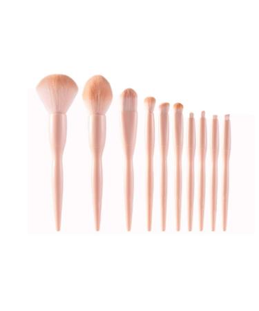 Makeup Brush 10 Set of Portable Eye Makeup Brushes Non-irritating Synthetic Fiber Bristles Orange Beauty