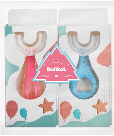DOITOOL U Shaped Kids Toothbrush 4pcs - Soft Silicone Brush Head - Age 2-6 - 360 Oral Teeth Cleaning - Buy Online on GoSupps.com