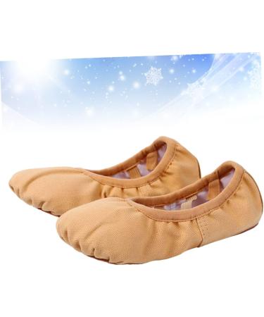 Gleavi Foldable Ballet Dance Shoes | Ballet Slippers for Gymnastics & Yoga - Hard Toes Child Size 33 - Brown - Buy Online on GoSupps.com