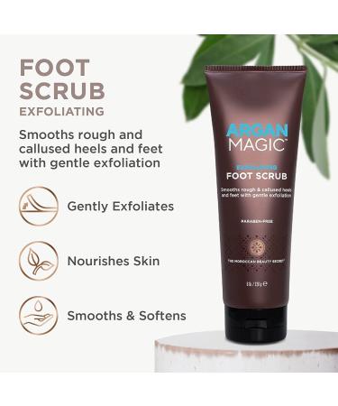 Argan Magic Exfoliating Foot Scrub - Smooths Rough Calloused Feet & Heels with Argan Oil & Pumice | Paraben Free | 8 oz - Buy Online on GoSupps.com