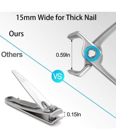 Nail Clippers Set 3 Piece Fingernail Toenail Clippers for Thick Nails Nail Clipper for Adult Men Women Seniors with Protable Storage Box - Buy Online on GoSupps.com