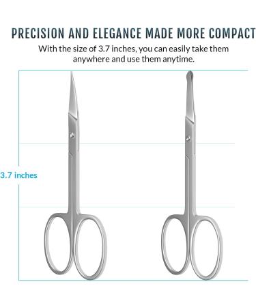 Facial Hair Scissors - Curved and Rounded for Precision Grooming - Ideal for Eyebrows, Mustache, Nose and Beard Trimming - Safe for Eyelashes and Ear Hair - Small Grooming Scissors for Women & Men - Buy Online on GoSupps.com