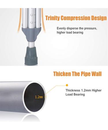 Adjustable Crutches Folding Aluminum Underarm Crutches with Comfortable Underarm Pad Handgrip Medical Aid Tool for Patient Handicapped L (S) Bathing in Sunlight Medium - Buy Online on GoSupps.com