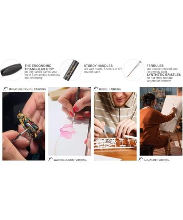 10PCS Detail Paint Brush Set by BOVULO - Miniature Painting Brushes for Warhammer 40k Figures - Fine Detailing Art Brushes - Buy Online on GoSupps.com