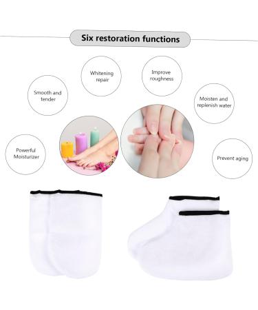 minkissy 2 Pairs Leather Horn Boots Kit Hand Mitts for Paraffin Nail Paraffin Wax Hand Bath Light Soap Peel Gel Manicure Gloves Thickened Foot Covers White Lotion Keep Warm Polyester Lining 16x25cm White - Buy Online on GoSupps.com
