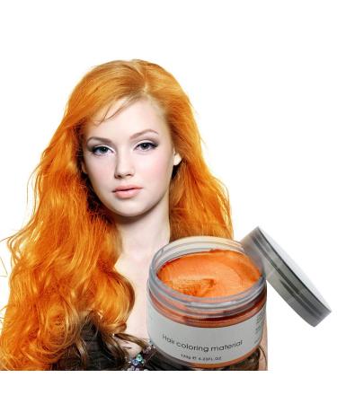 MOFAJANG Unisex Hair Color Dye Wax Styling Cream Mud, Jakuva 4.23 OZ Natural Temporary Hairstyle Pomade for Halloween, Party and Cosplay (Orange)