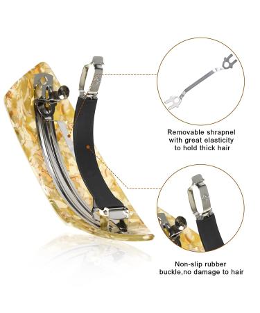 3Pcs Large Non-Slip Hair Barrettes Set for Women - Strong Hold Snap Clips for Thick, Medium, and Thin Hair - Retro French Style in Black, Brown, and Cream - Buy Online on GoSupps.com