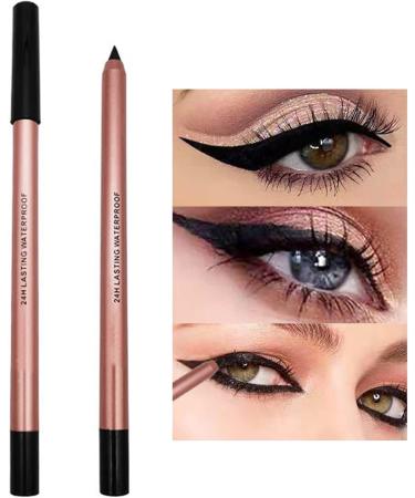 Custom Dual End Adhesive Liquid Eye Liner Pen Delineadores Winged Instant Eyeliner Durable And Sweatproof Eyeliner Face Make up (Black One Size) 1 count (Pack of 1) Black - Buy Online on GoSupps.com